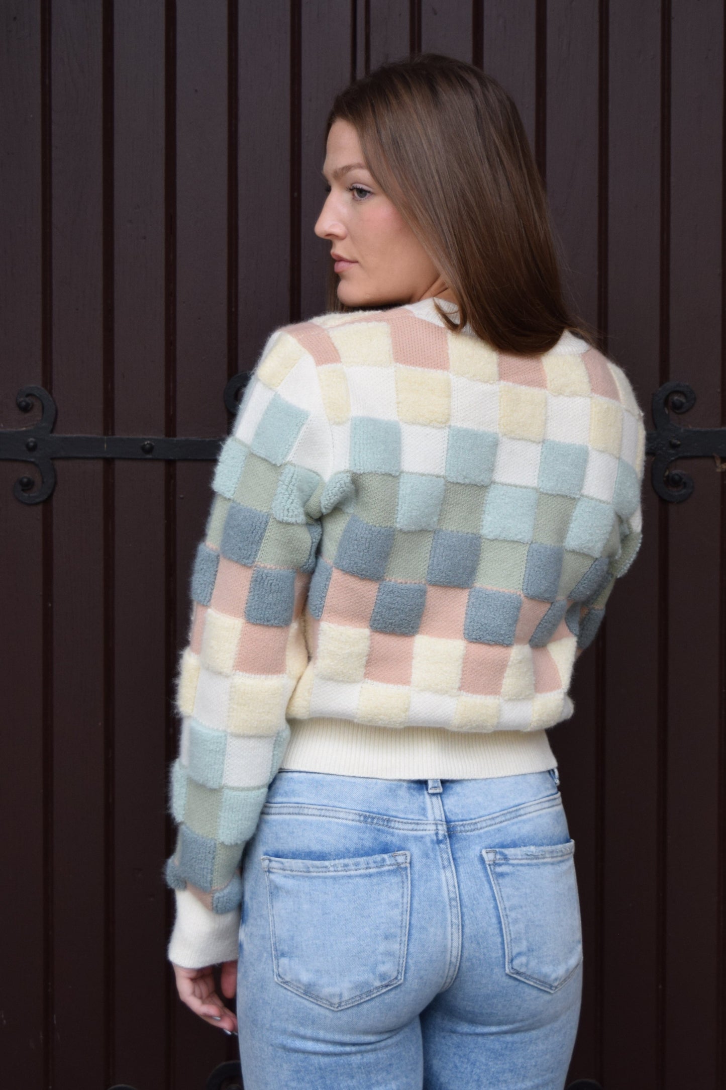 Textured Squares Sweater