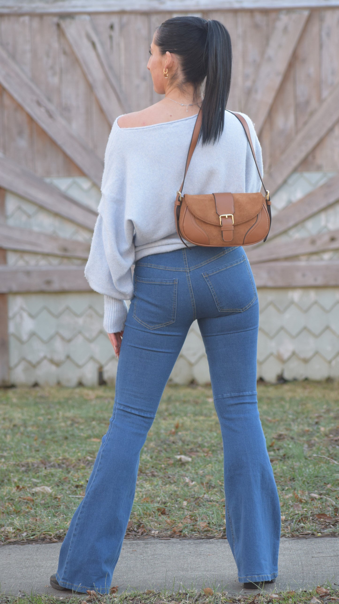 Pintuck Sleeve Super Soft Knit Top Sky Blue