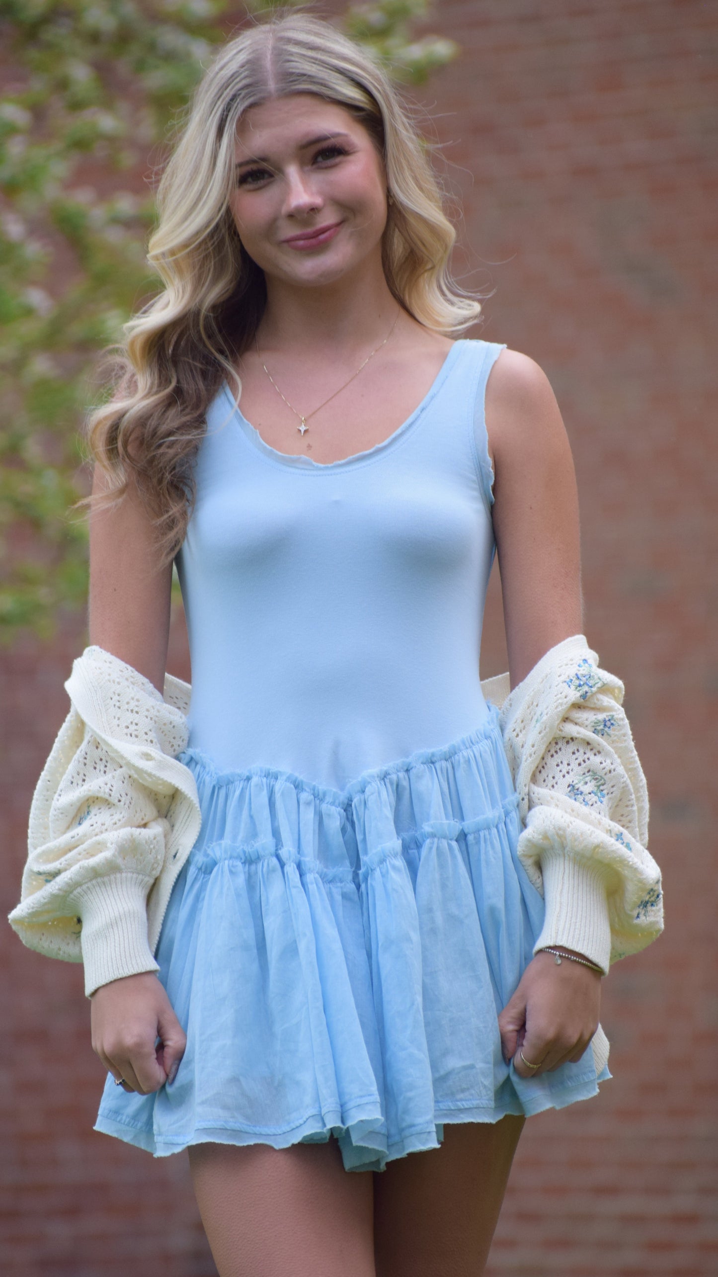 Raw Hem Flowy Dress