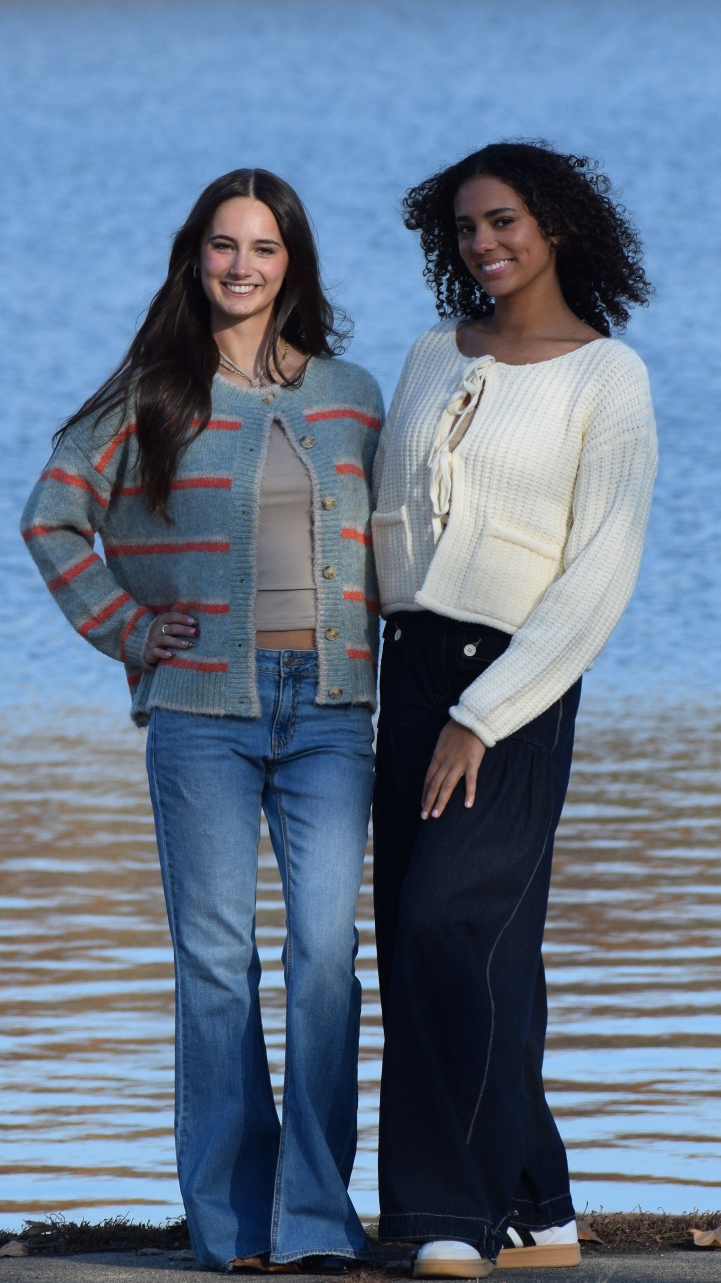 MULTI STRIPED CARDIGAN HEATHERED GREEN