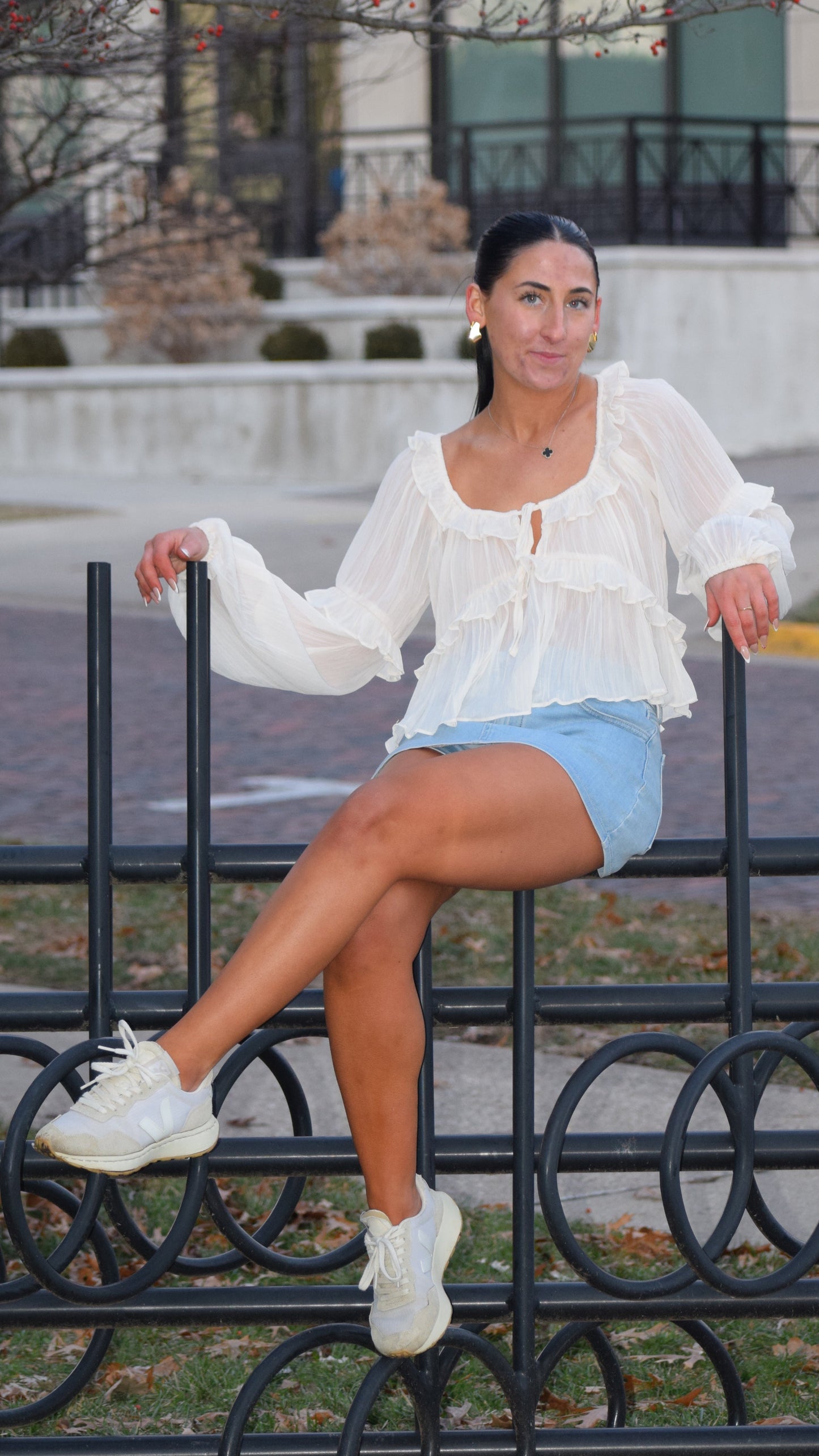 Long sleeve peasant top