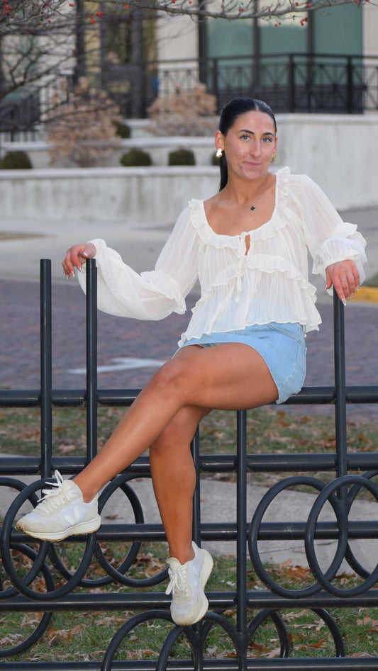 Long sleeve peasant top
