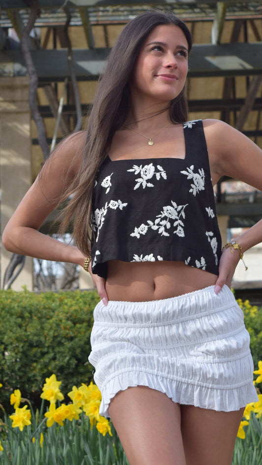 Elastic Tiered Skirt