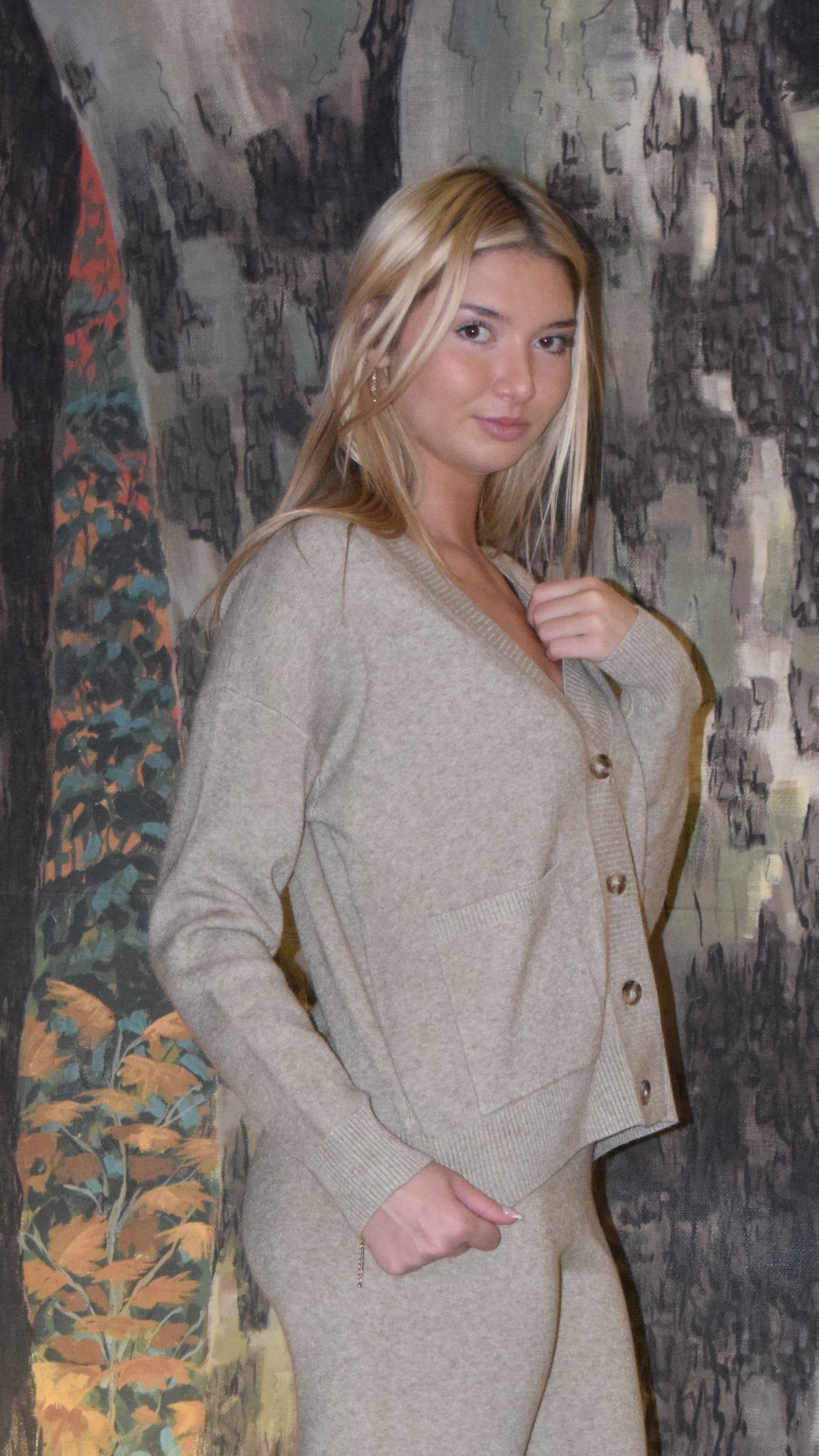 V neck Soft Sweater Cardigan