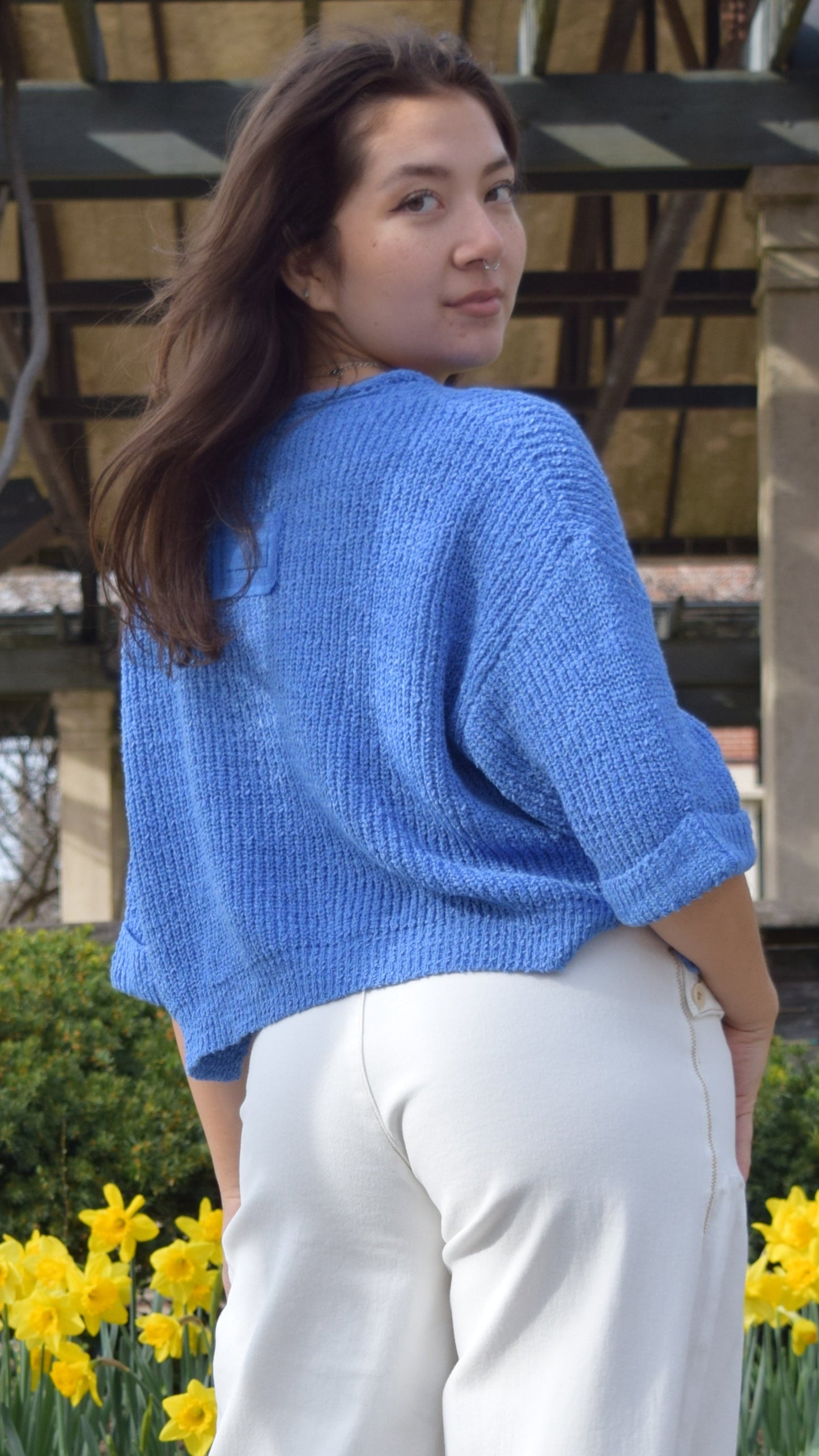 Slit Neck Dolman Knit Top