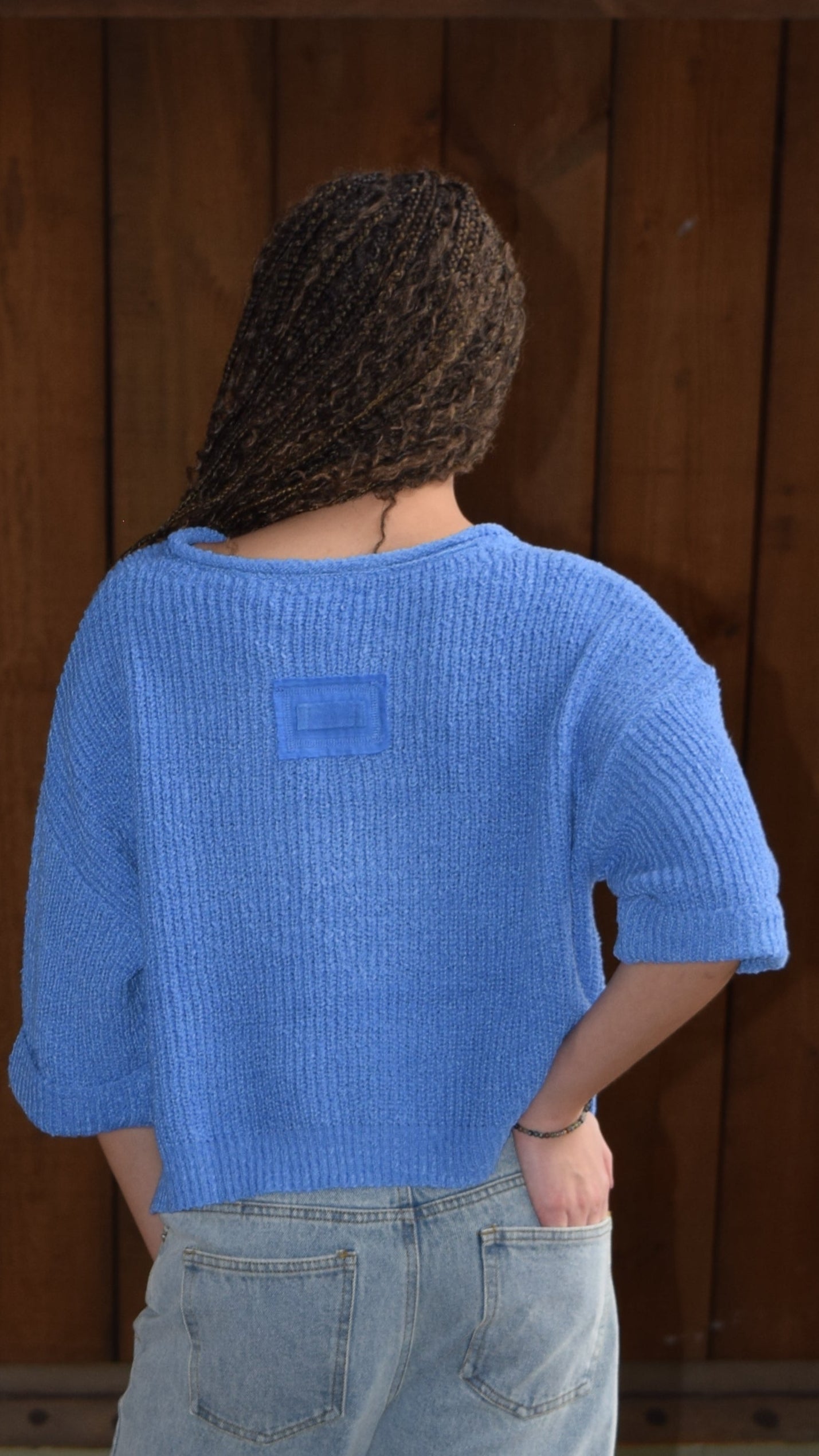 Spring Slit Neck Sweater Top