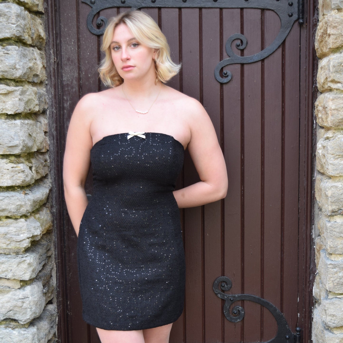 Tweed Sequin Tube Dress