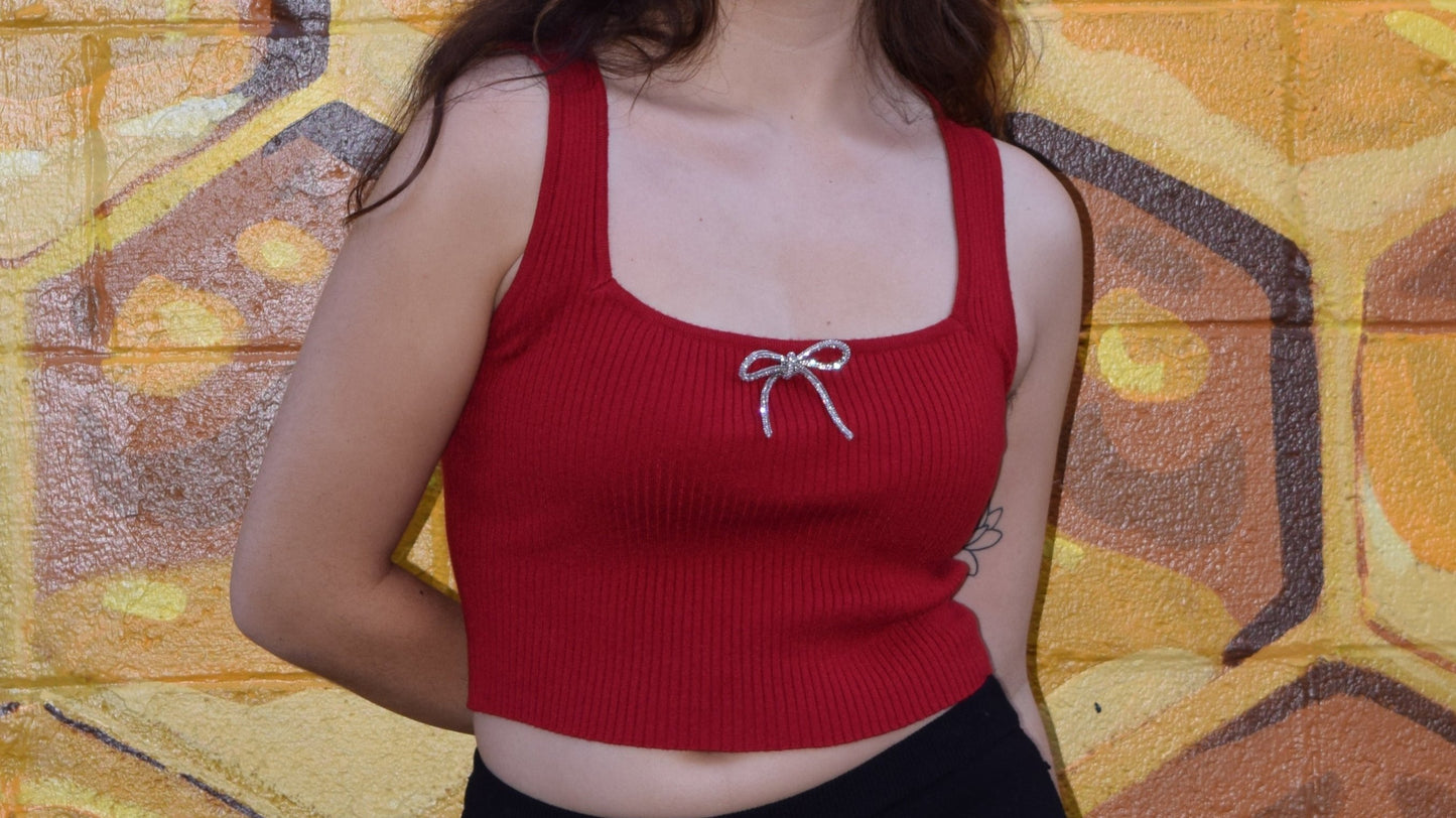 Rib Shimmer Bow Tank