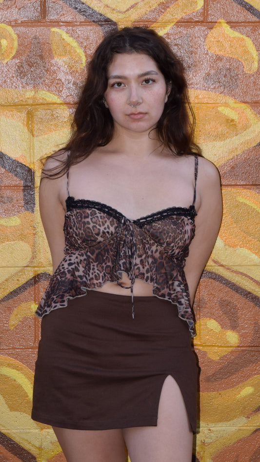 Hanky Hem Leopard Top