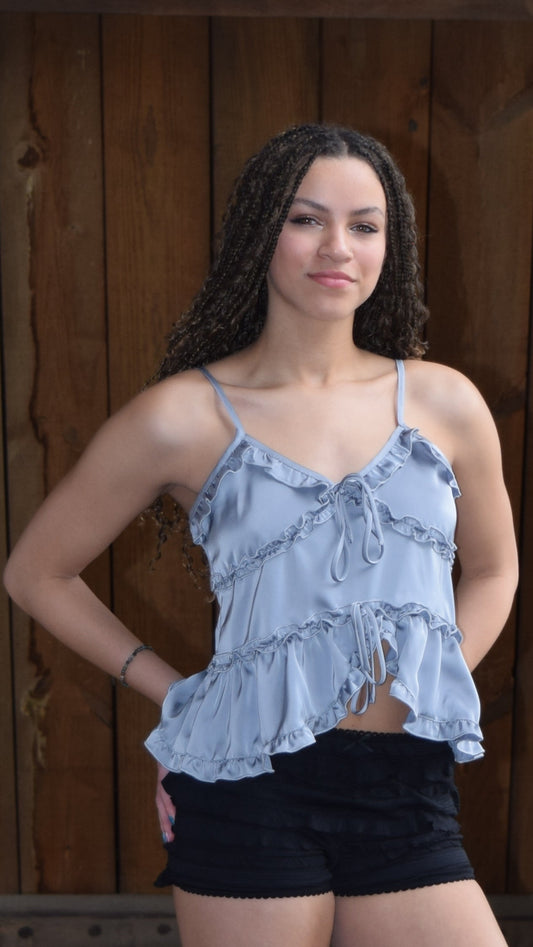 Satin Ruffle Cami