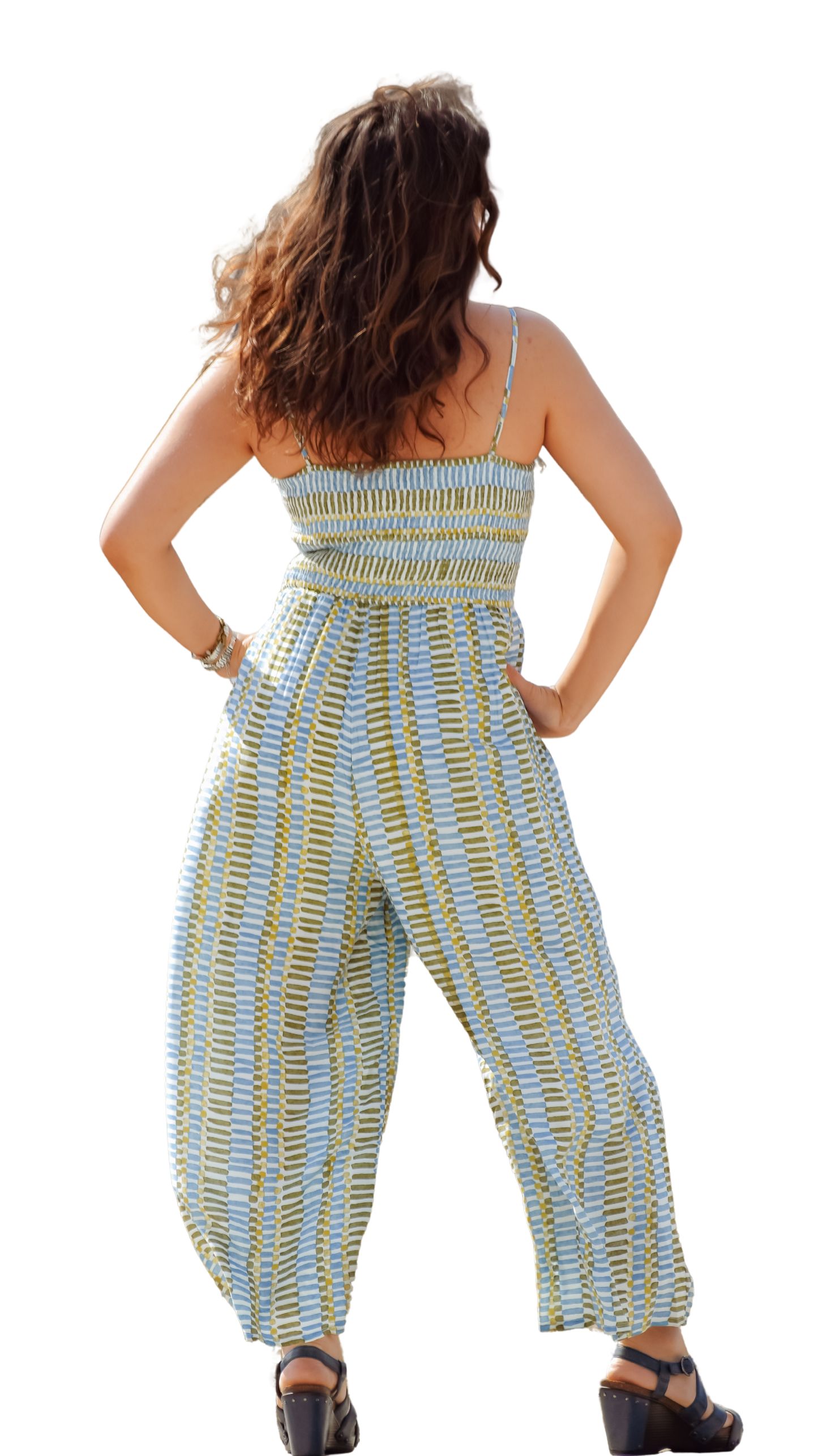 Elastic Sweetheart Print Jumpsuit