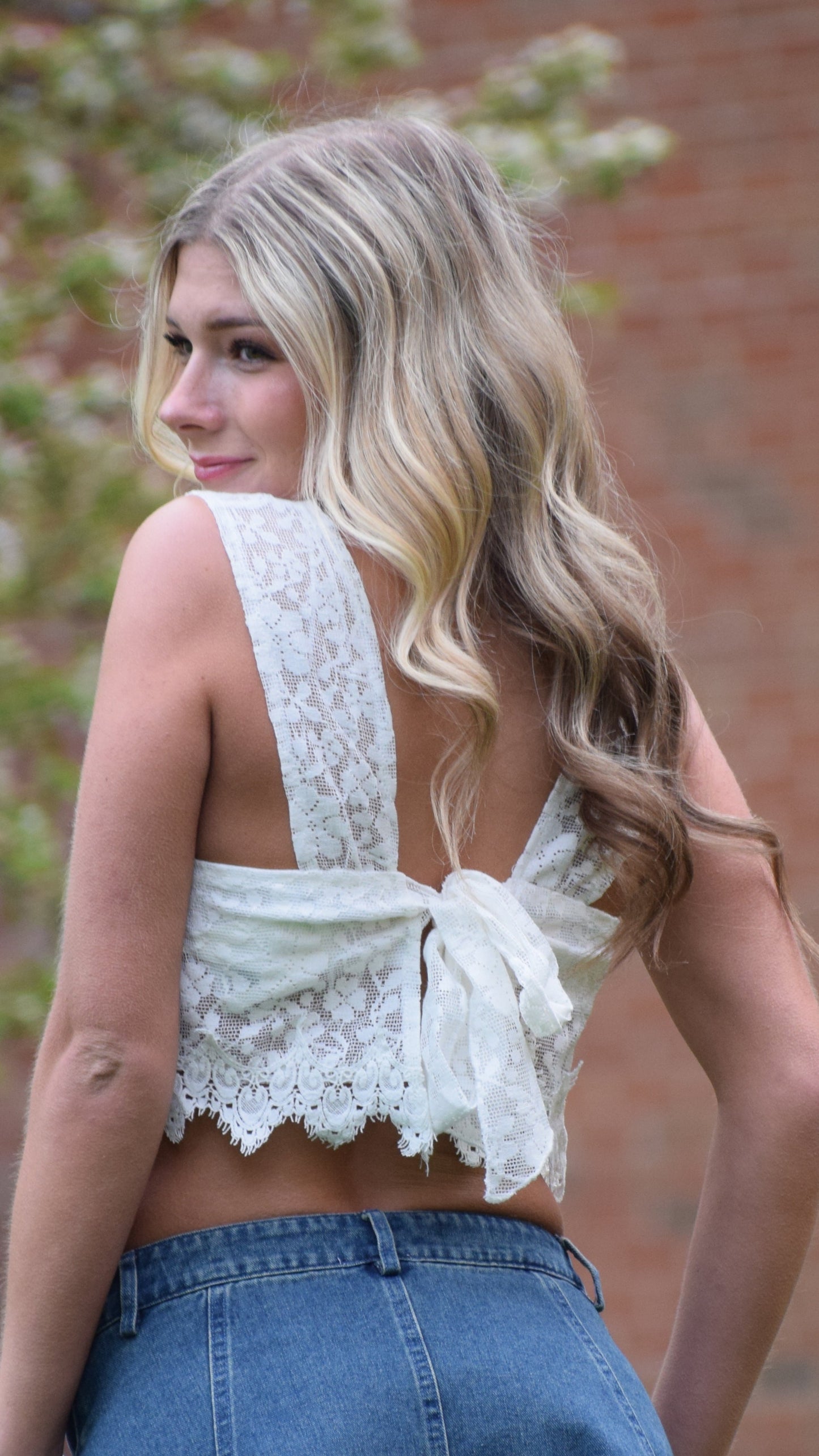 Tie Back Lace Top