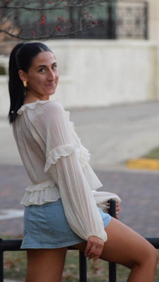 Long sleeve peasant top