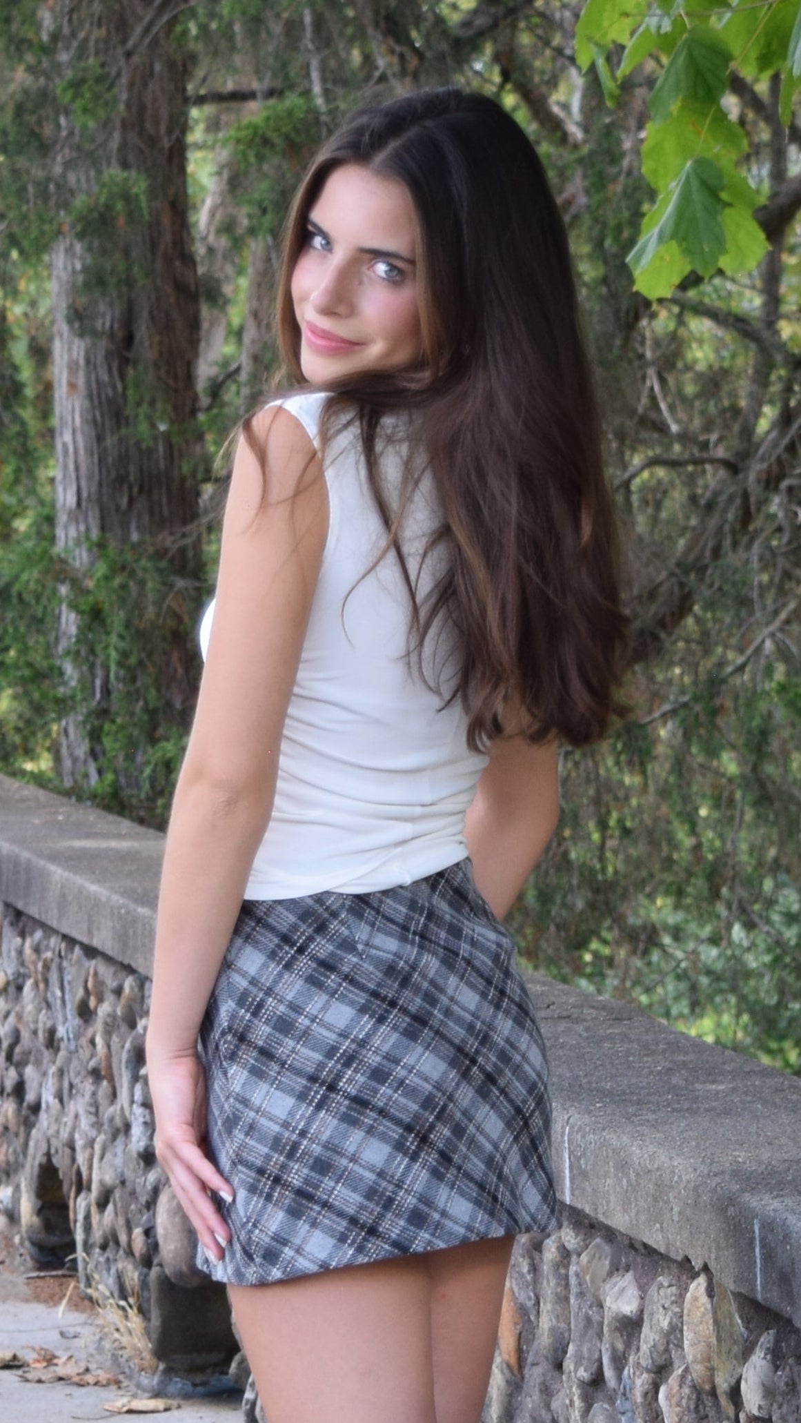 PLAID MINI SKIRT GREY