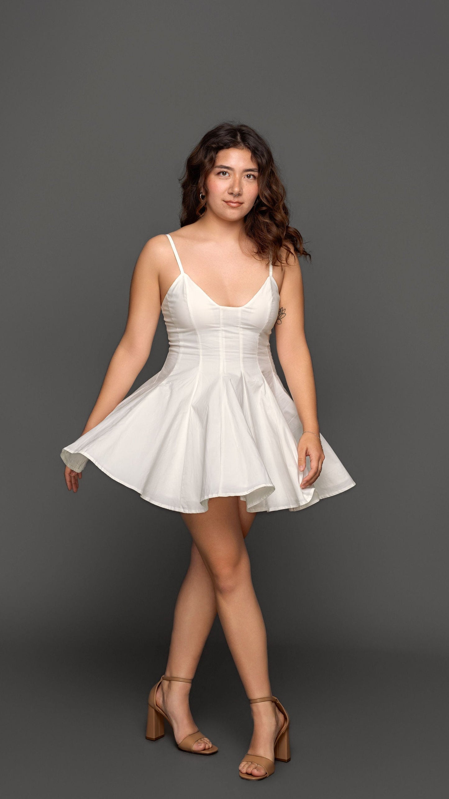 Fit n Flare Sweetheart Dress White