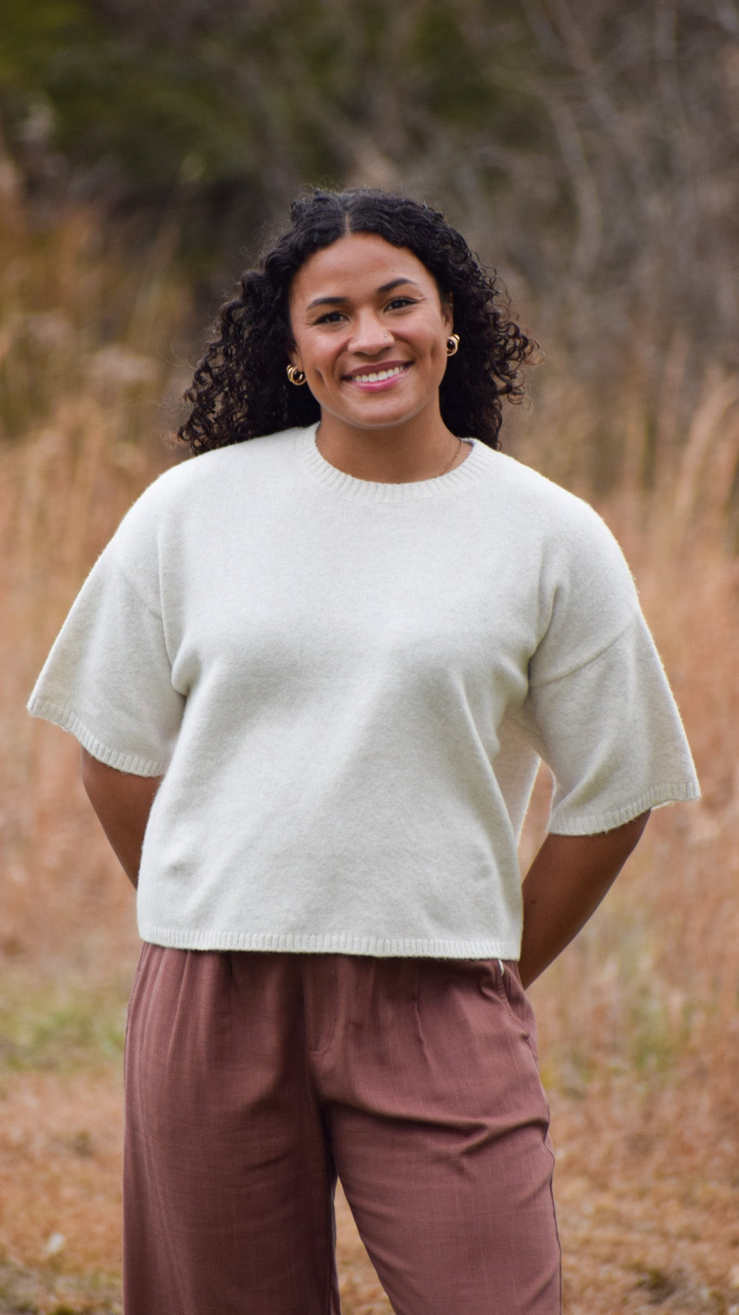 Short sleeve super soft knit top