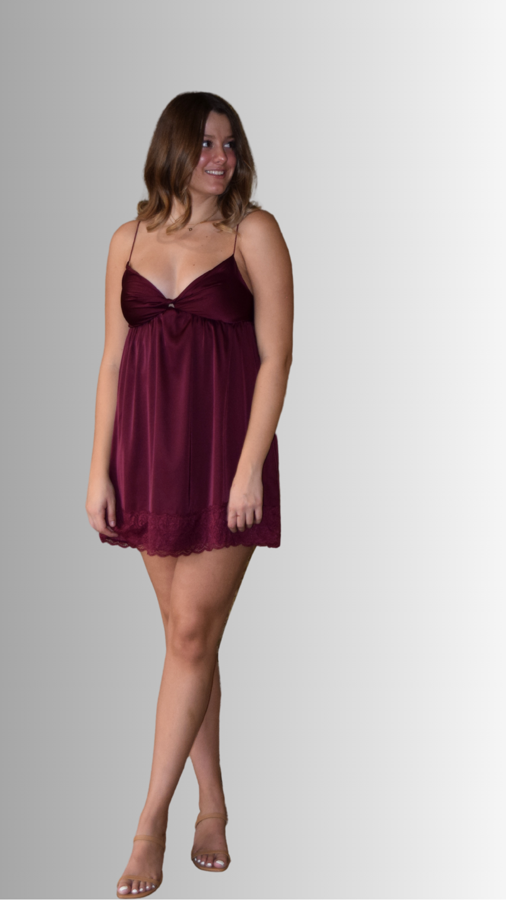 Sweetheart Babydoll Dress Plum
