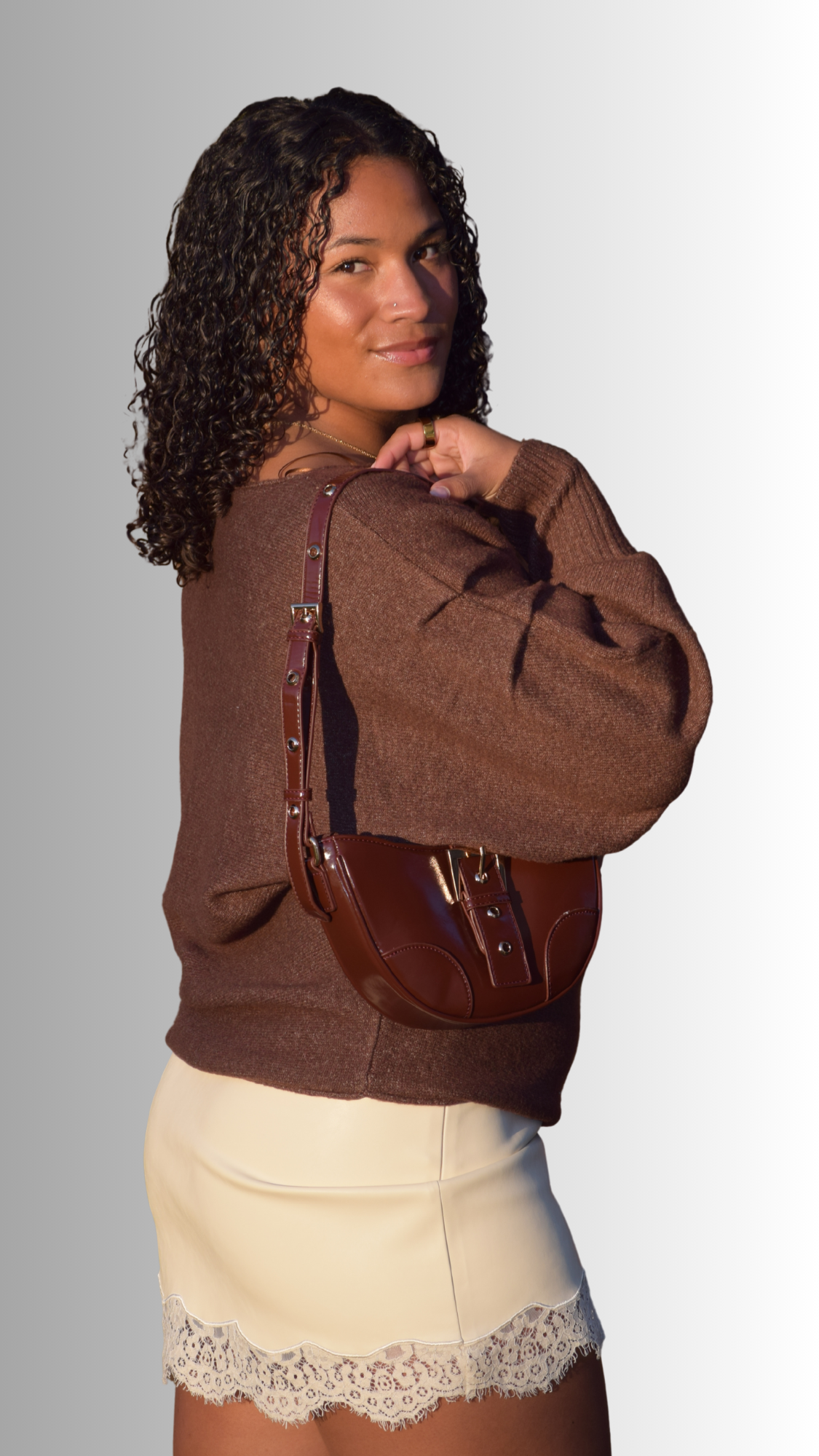 Pintuck Sleeve Super Soft Knit Top Cocoa