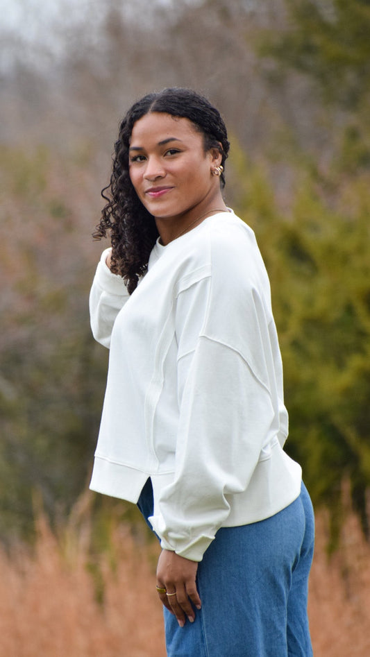 Side Slit Crew White